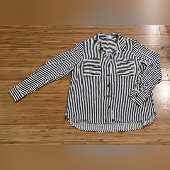 Only Striped Button-Up Shirt - Picture 1 of 8